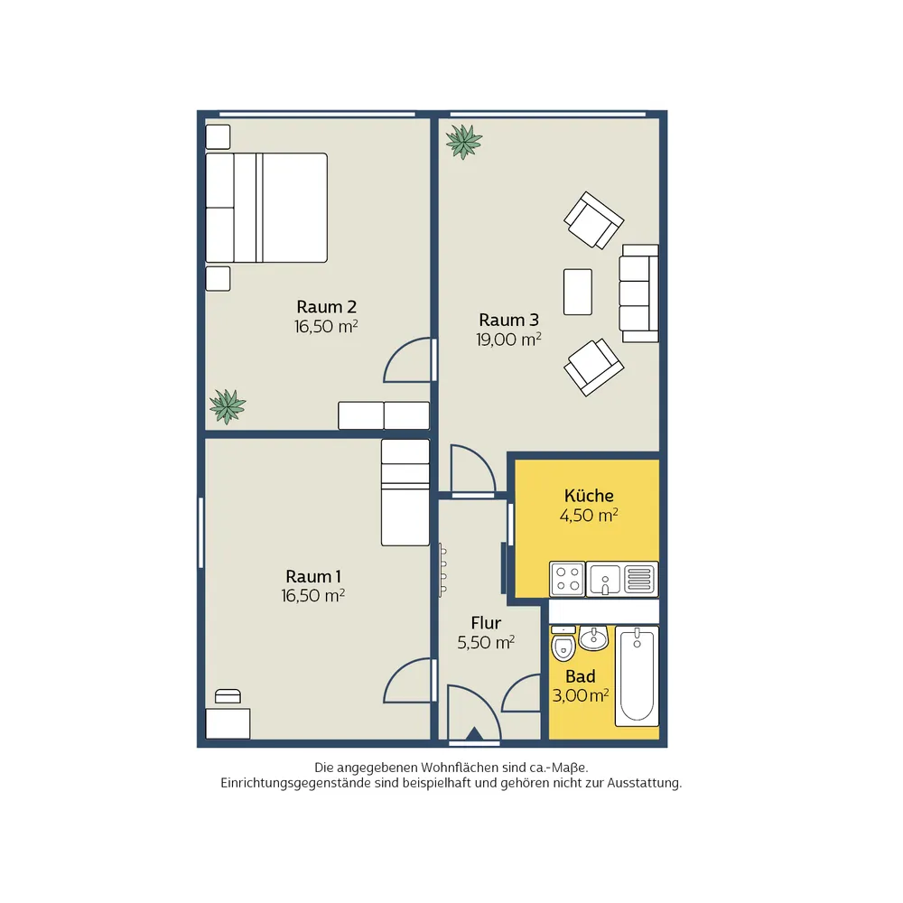 3 Zimmer Wohnung mit 63 m² in Leipzig – Bild 2