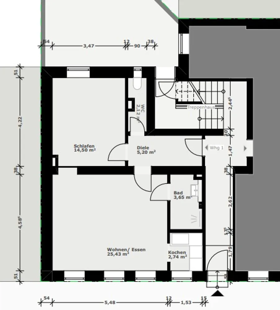 2 Zimmer Wohnung mit 55 m² in Nürnberg – Bild 7