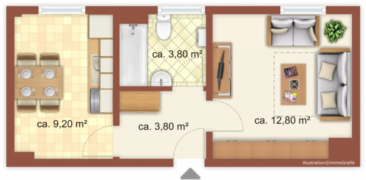 1 room apartment with 32 m² in Halle (Saale) – Photo 2