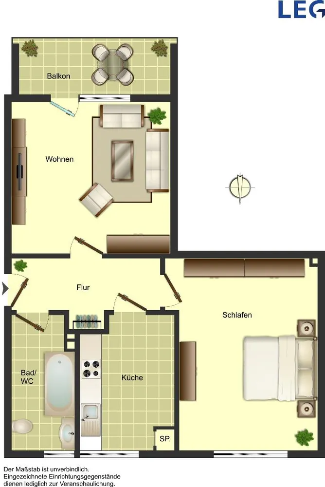 2 Zimmer Wohnung mit 53 m² in Oldenburg – Bild 1