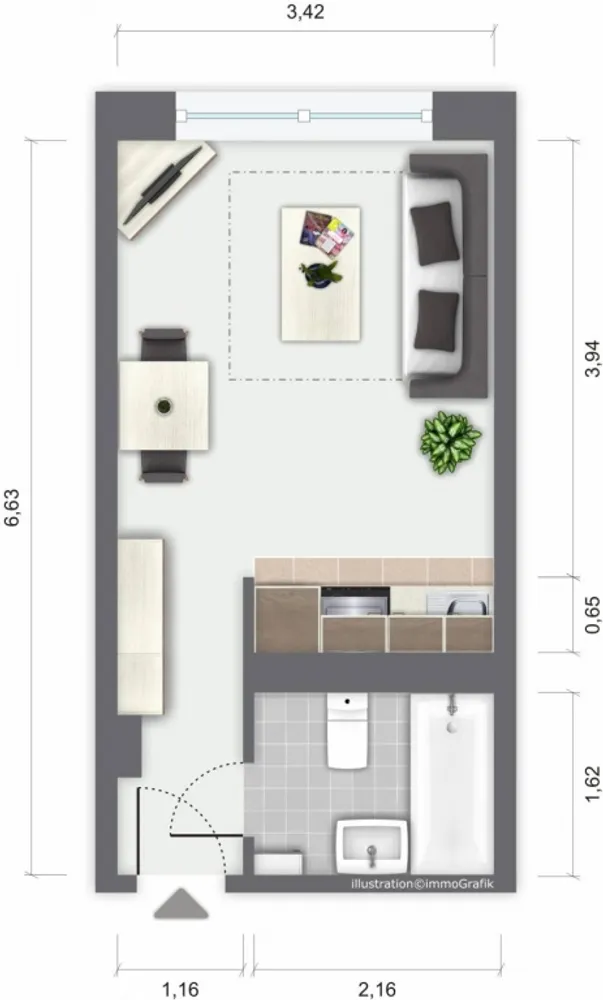 1 Zimmer Wohnung mit 20 m² in Gera – Bild 3