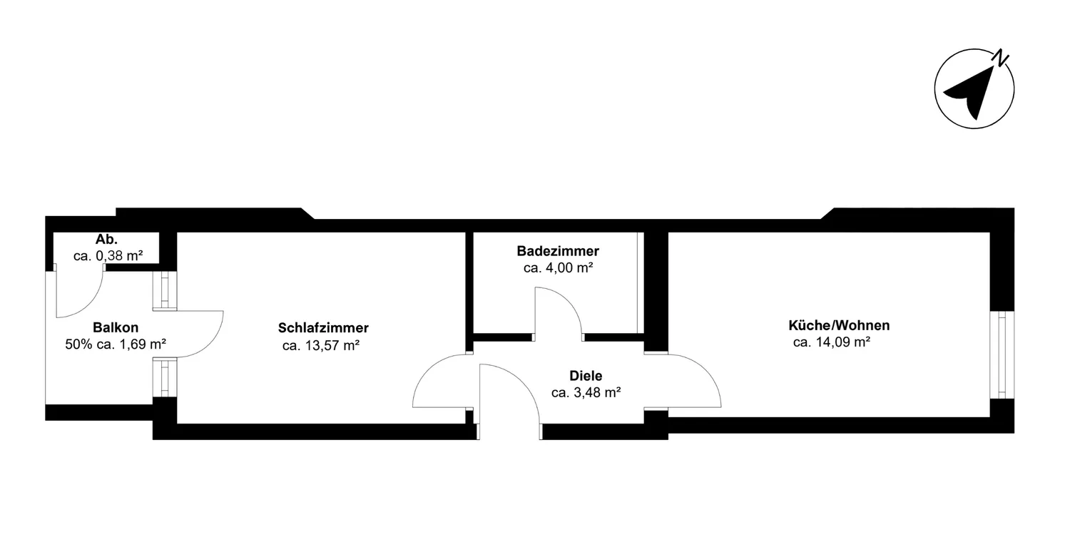 2 Zimmer Wohnung mit 36 m² in Düsseldorf – Bild 3