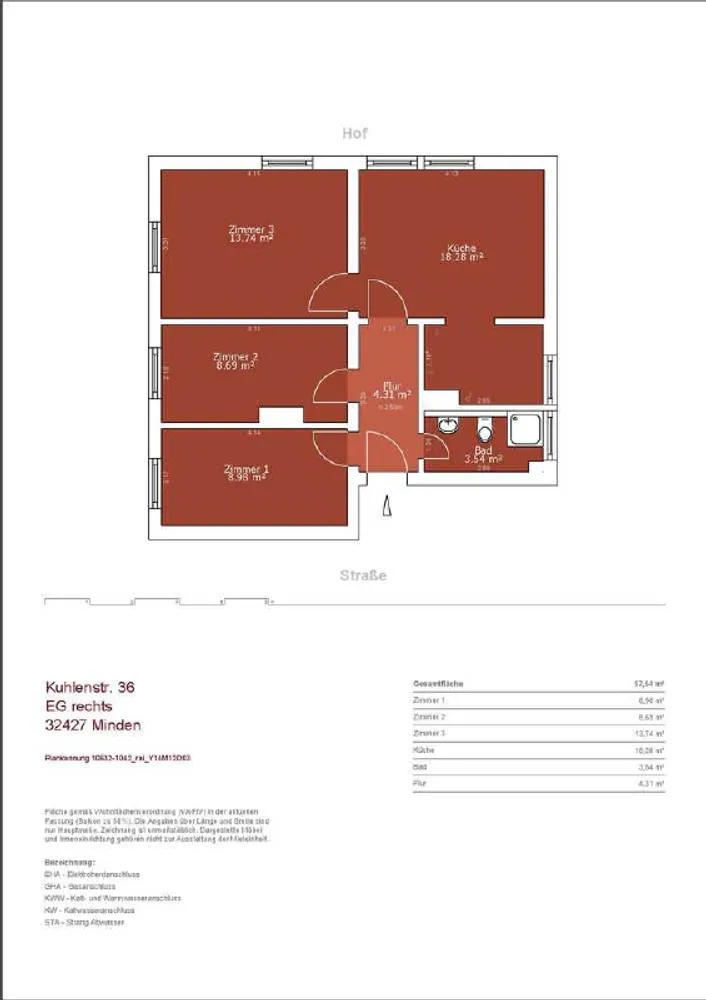 3 Zimmer Wohnung mit 59 m² in Minden – Bild 7