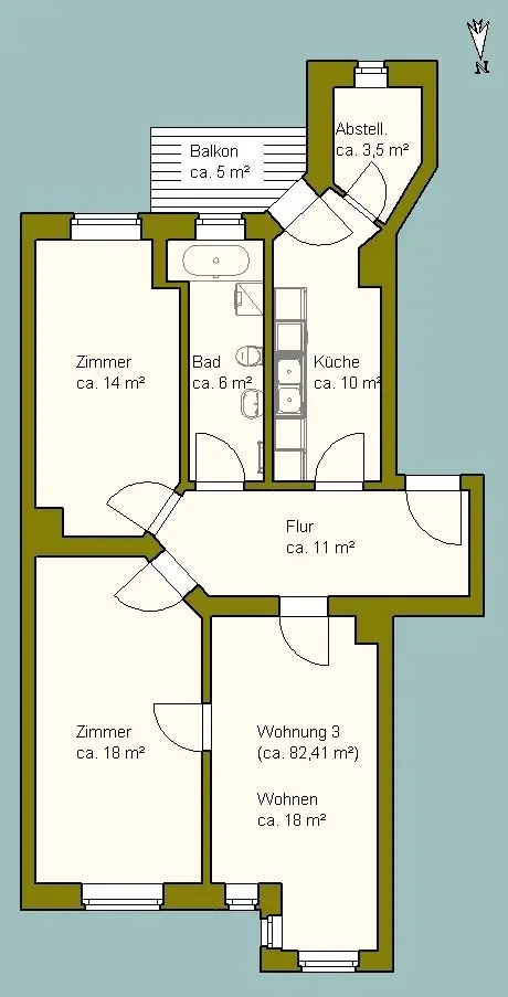 3 Zimmer Wohnung mit 83 m² in Leipzig – Bild 5