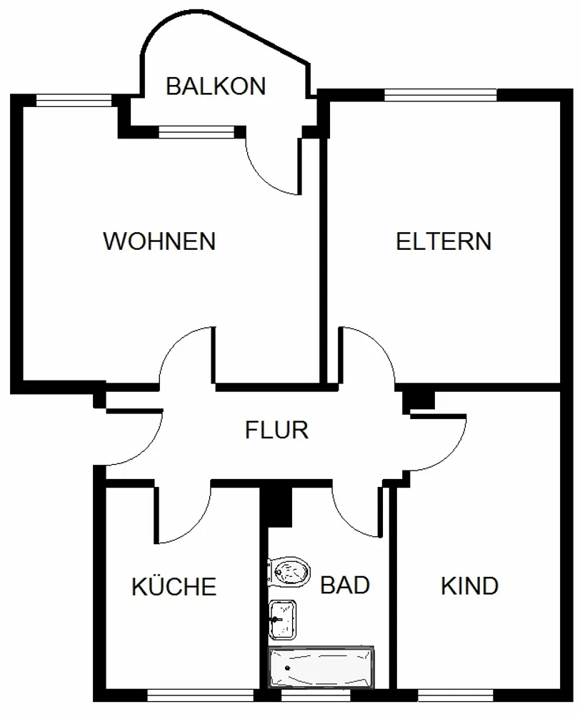 3 Zimmer Wohnung mit 60 m² in Gelsenkirchen – Bild 1