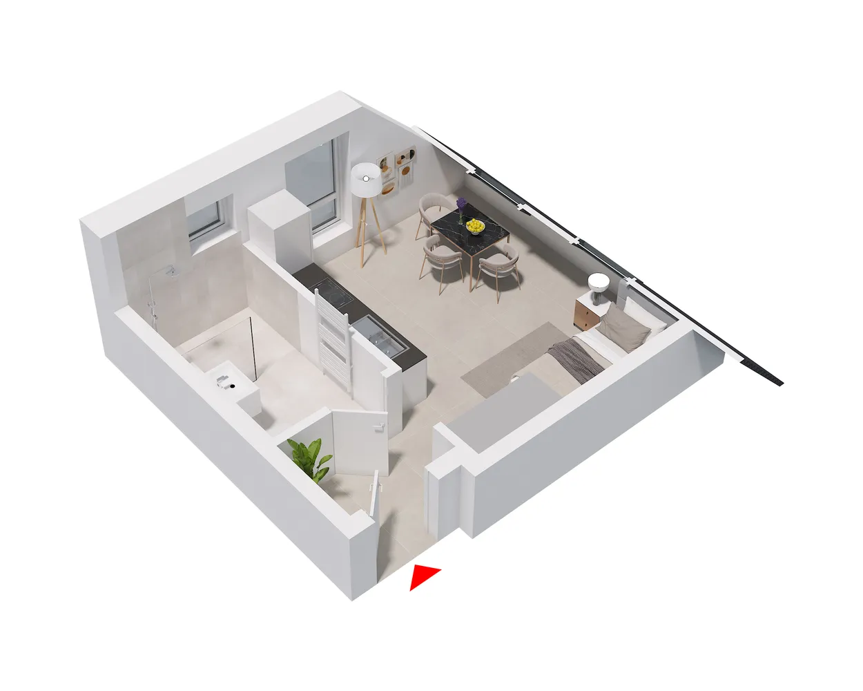 1 Zimmer Wohnung mit 23 m² in Münster – Bild 2