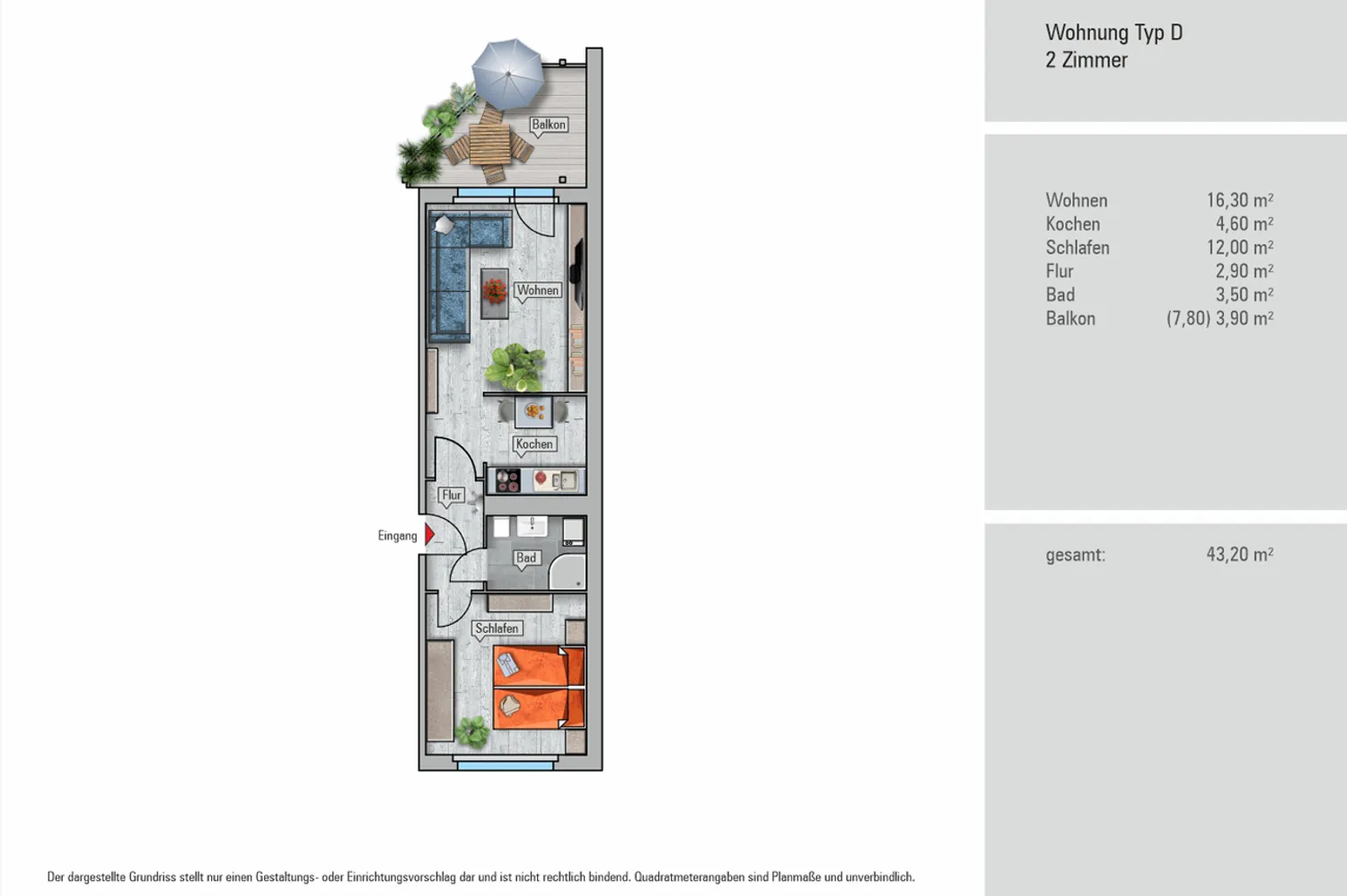 2 Zimmer Wohnung mit 43 m² in Chemnitz – Bild 2