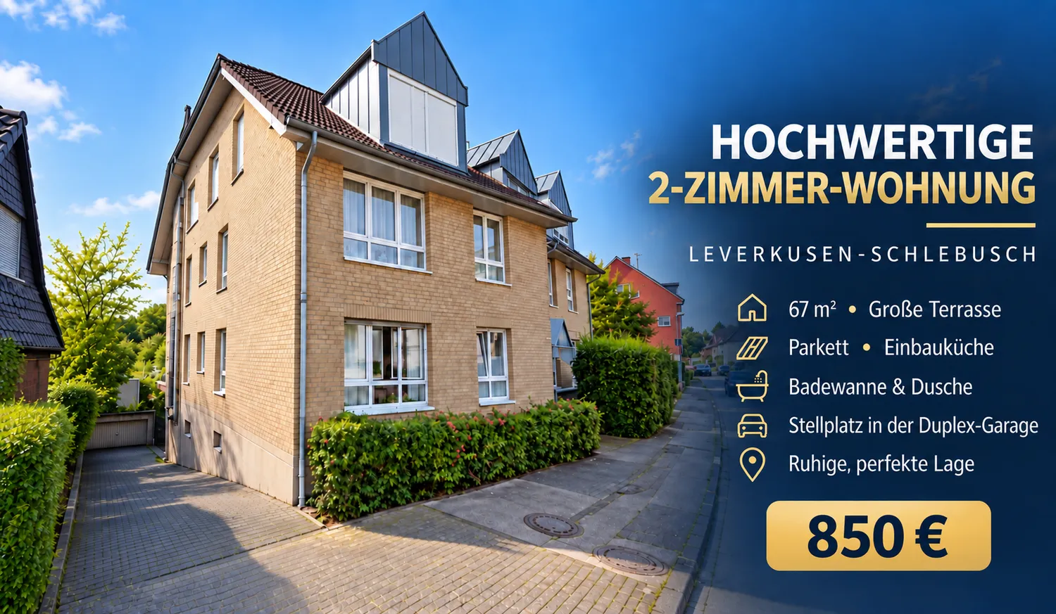 2 Zimmer Wohnung mit 67 m² in Leverkusen – Bild 1