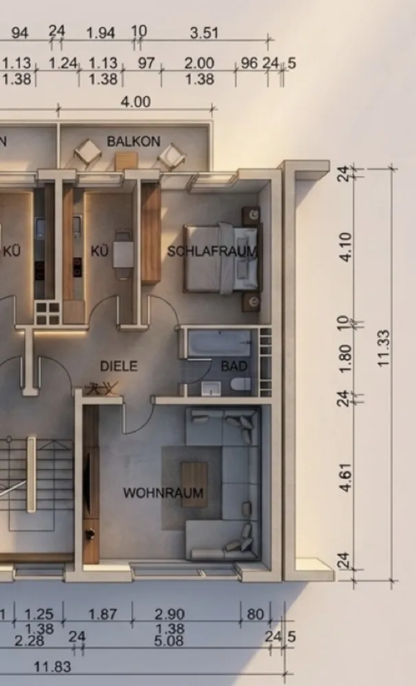 3 Zimmer Wohnung mit 58 m² in Essen – Bild 4