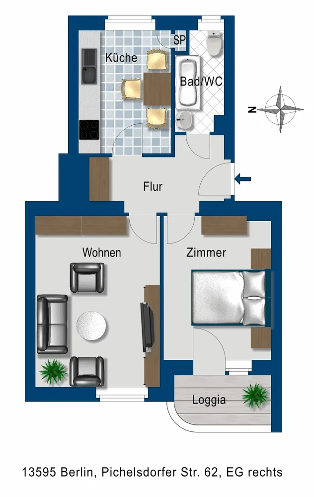 2 room apartment with 49 m² in Berlin – Photo 2