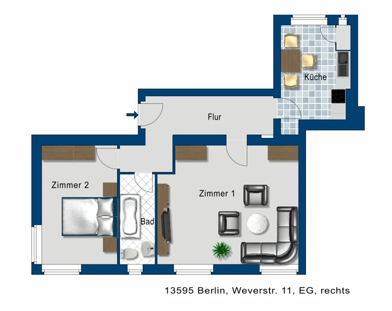 2 room apartment with 66 m² in Berlin – Photo 2