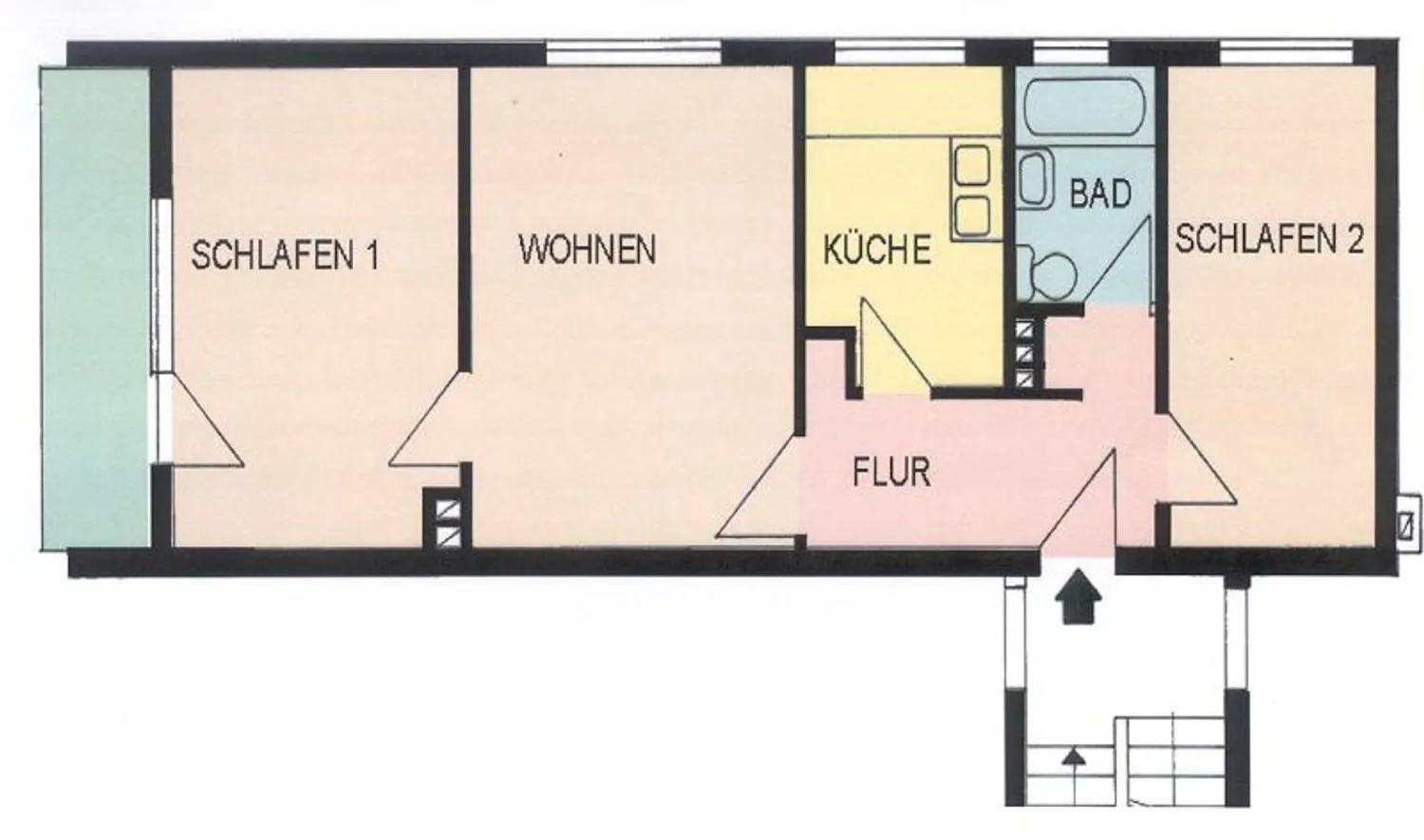 3 Zimmer Wohnung mit 53 m² in Kassel – Bild 2