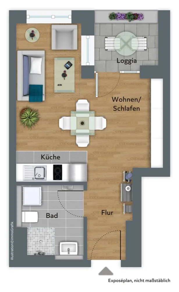 1 Zimmer Wohnung mit 32 m² in Frankfurt am Main – Bild 3