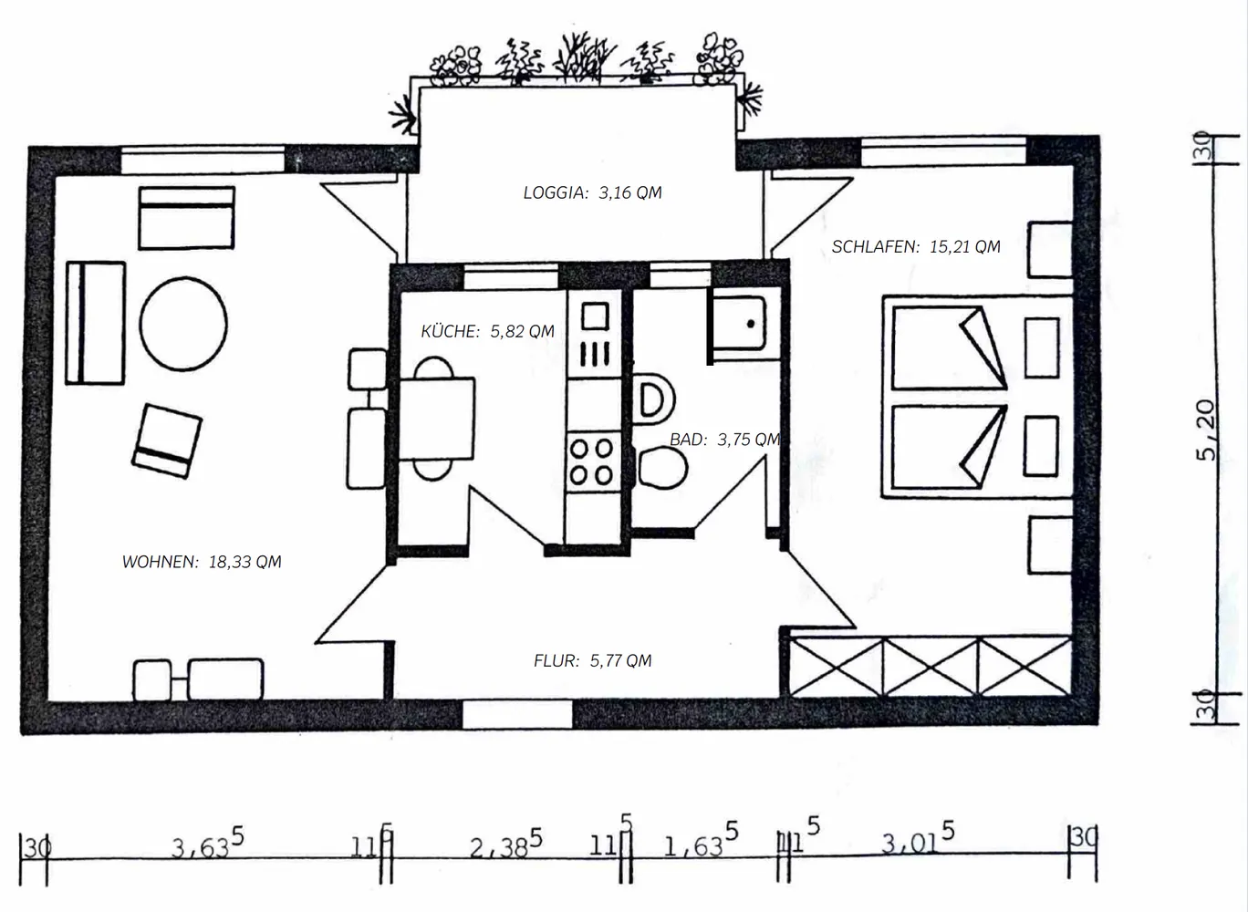 2 Zimmer Wohnung mit 52 m² in Mannheim – Bild 2