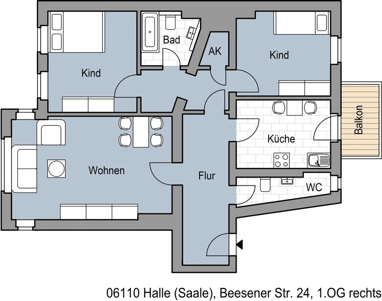 3 Zimmer Wohnung mit 79 m² in Halle (Saale) – Bild 3