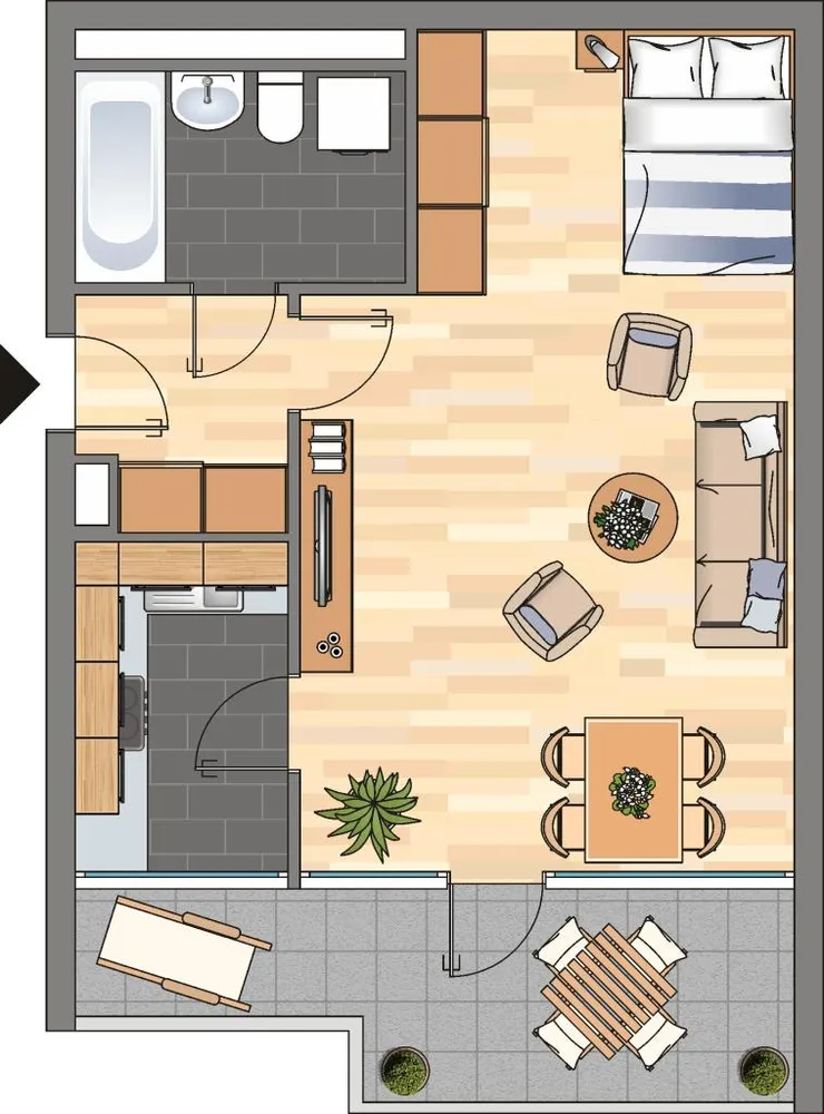 1 Zimmer Wohnung mit 43 m² in Oberhausen – Bild 2