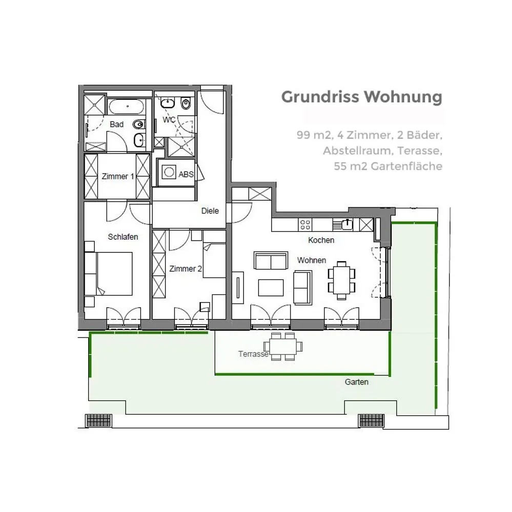4 Zimmer Wohnung mit 100 m² in Berlin – Bild 2