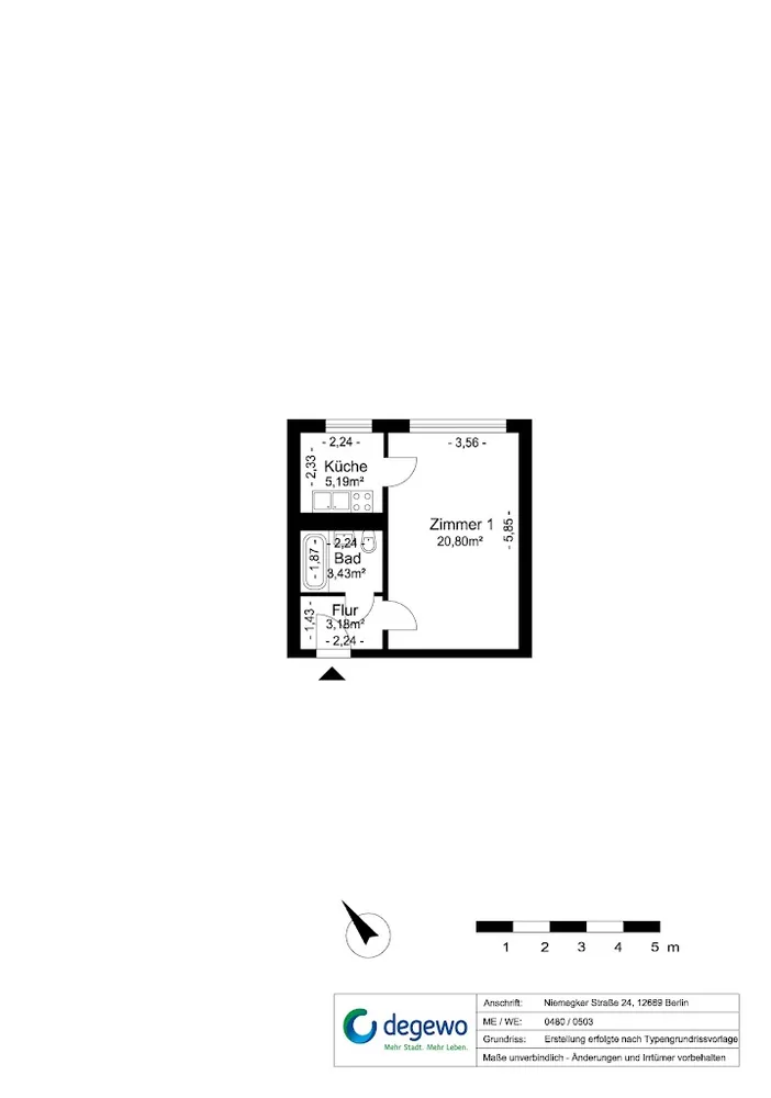 1 Zimmer Wohnung mit 36 m² in Berlin – Bild 9