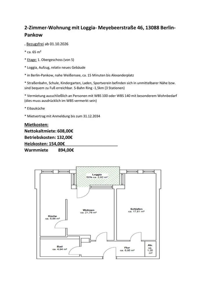 2 room apartment with 65 m² in Berlin – Photo 4