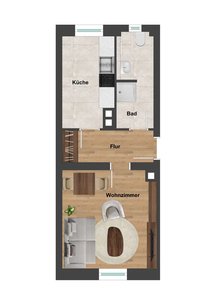 1 Zimmer Wohnung mit 31 m² in Nürnberg – Bild 12