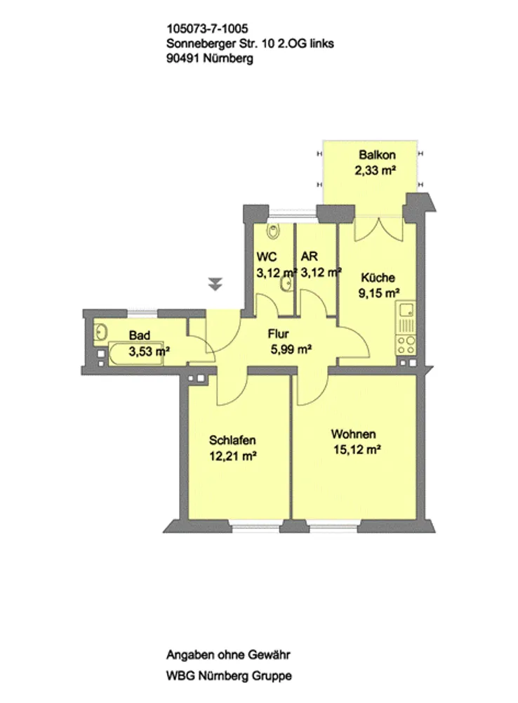 2 Zimmer Wohnung mit 55 m² in Nürnberg – Bild 8
