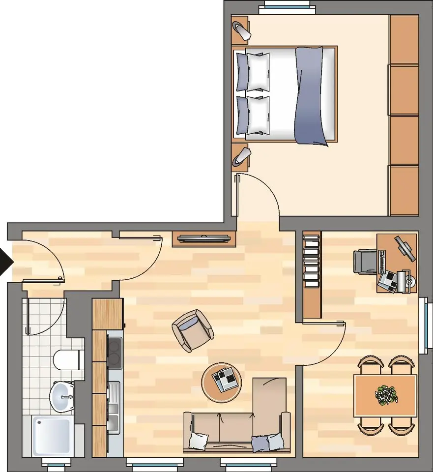 2 Zimmer Wohnung mit 45 m² in Dortmund – Bild 2
