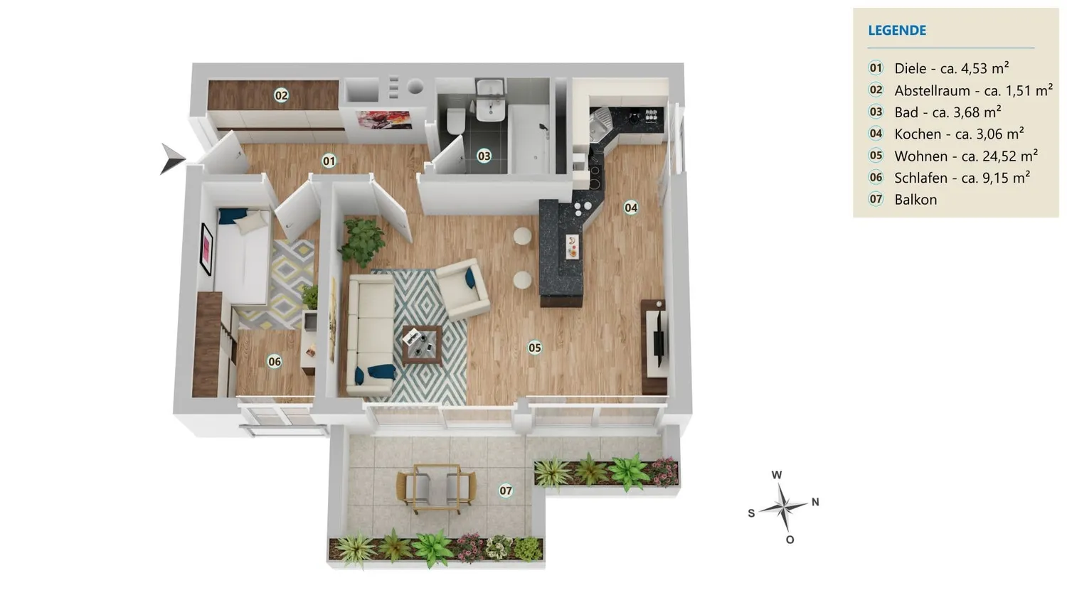 2 Zimmer Wohnung mit 51 m² in München – Bild 5
