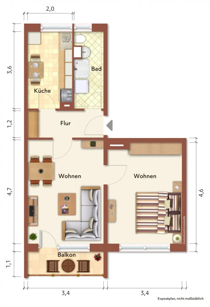2 Zimmer Wohnung mit 49 m² in Finsterwalde – Bild 8