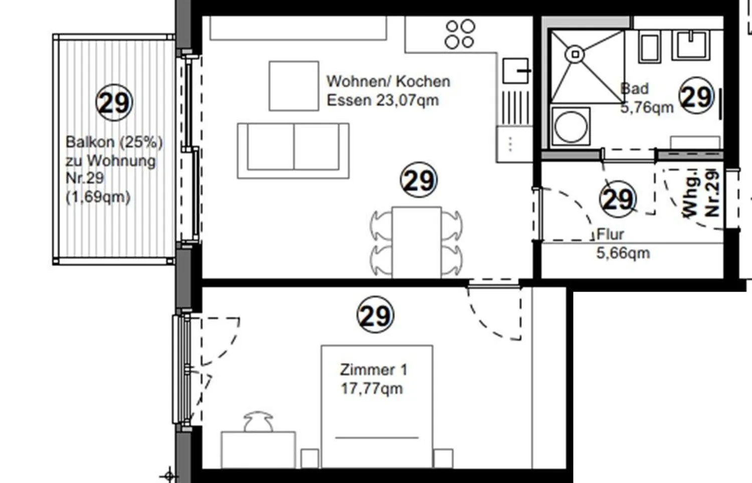1 Zimmer Wohnung mit 54 m² in Münster – Bild 5