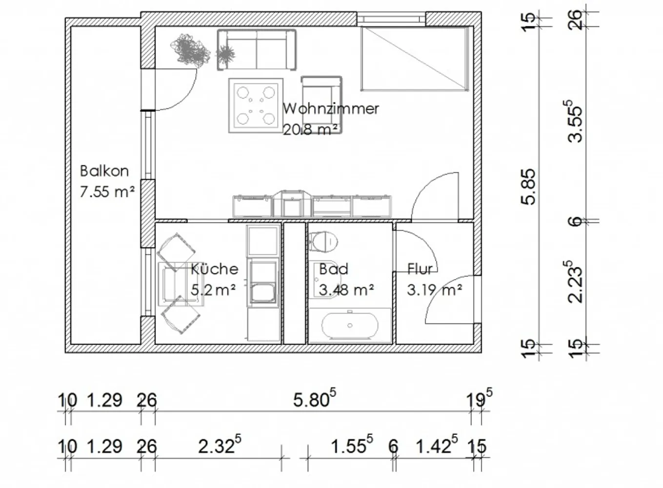 1 Zimmer Wohnung mit 35 m² in Magdeburg – Bild 9