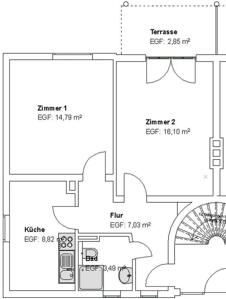 2 Zimmer Wohnung mit 54 m² in Kassel – Bild 2