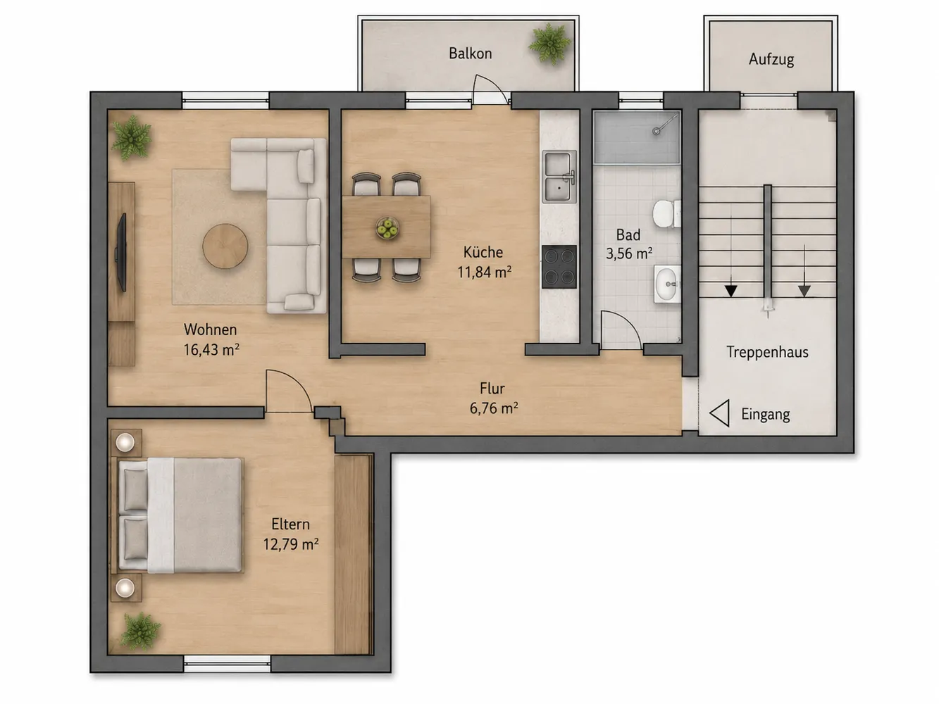 2 Zimmer Wohnung mit 58 m² in Düsseldorf – Bild 5