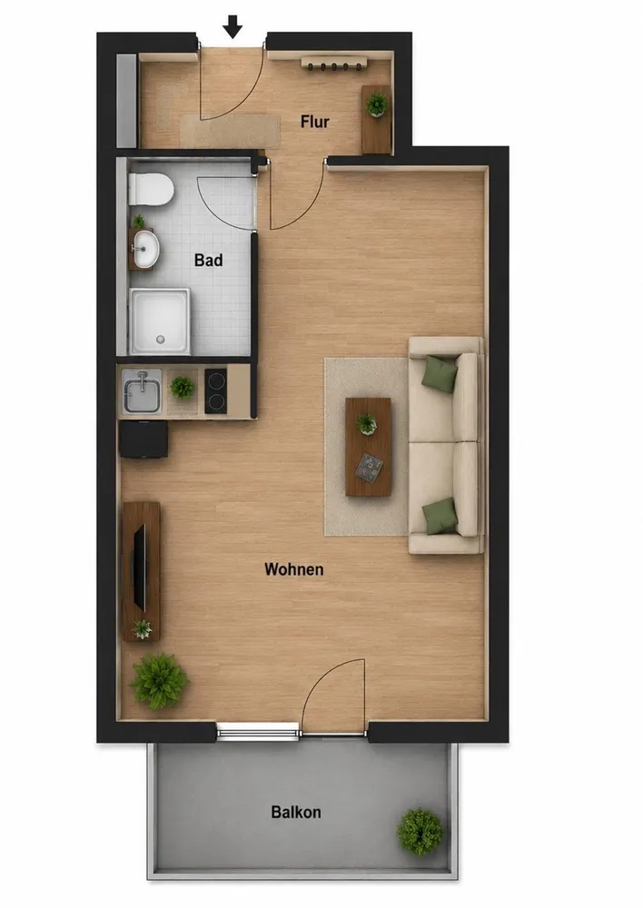1 room apartment with 31 m² in Chemnitz – Photo 10