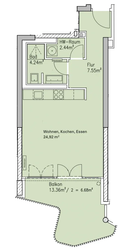 1 Zimmer Wohnung mit 46 m² in München – Bild 9
