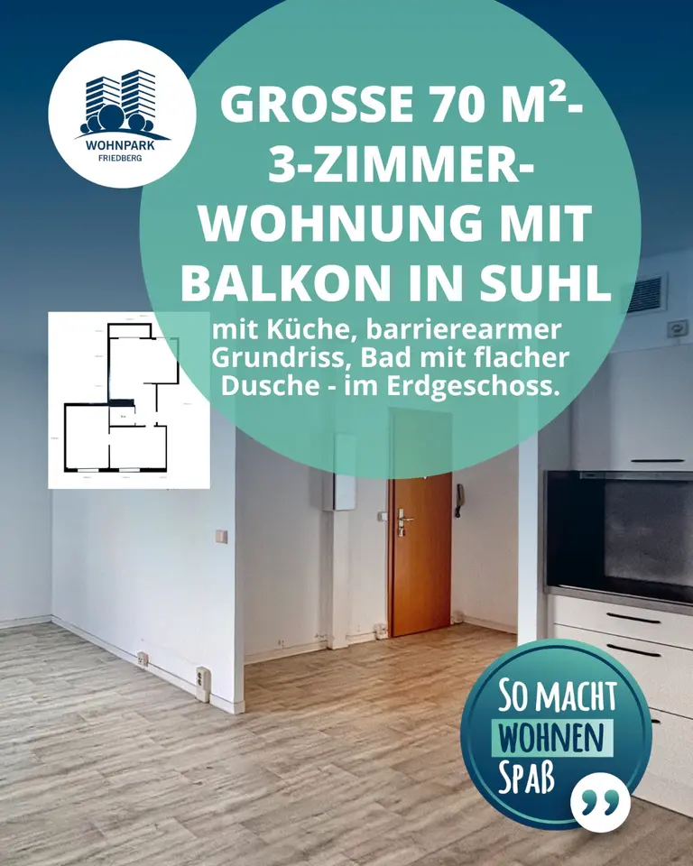 3 Zimmer Wohnung mit 70 m² in Suhl – Bild 4