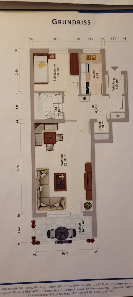 2 Zimmer Wohnung mit 50 m² in Nürnberg – Bild 3