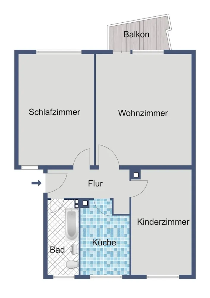3 Zimmer Wohnung mit 66 m² in Frankfurt am Main – Bild 2