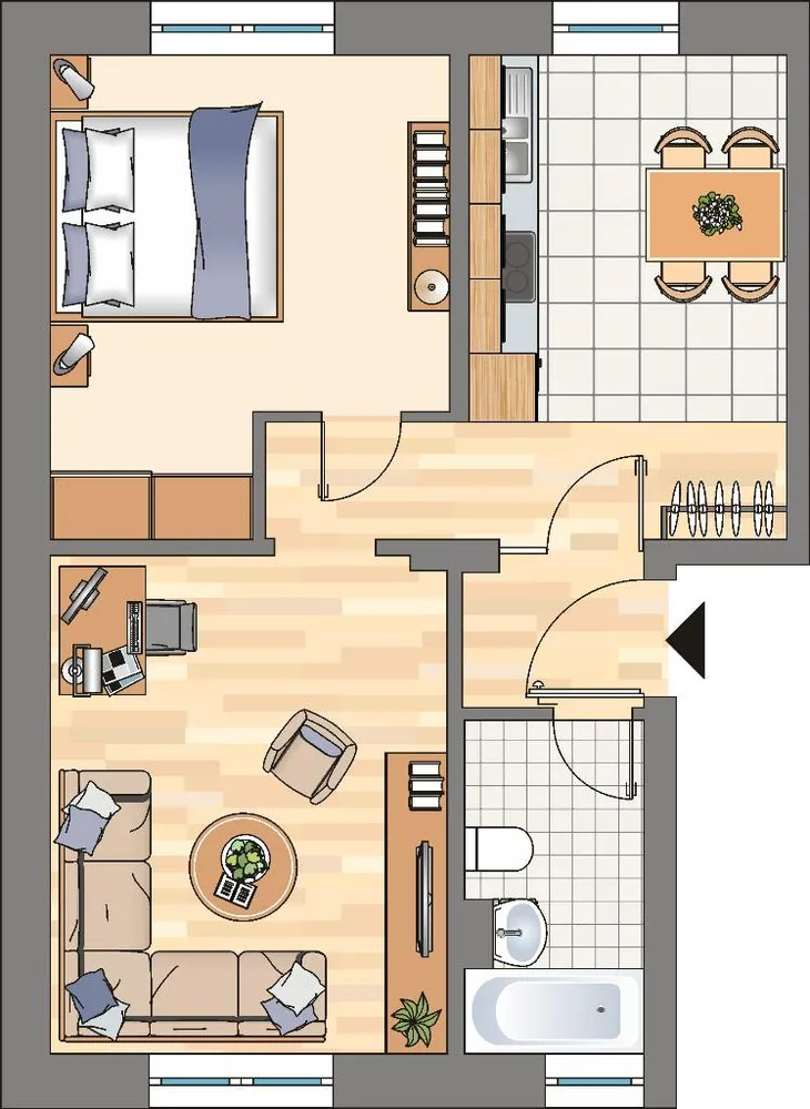 2 room apartment with 49 m² in Dortmund – Photo 2