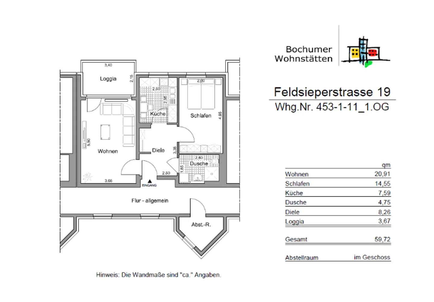2 Zimmer Wohnung mit 60 m² in Bochum – Bild 7