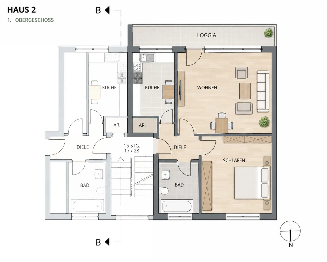 2 Zimmer Wohnung mit 55 m² in Bochum – Bild 1