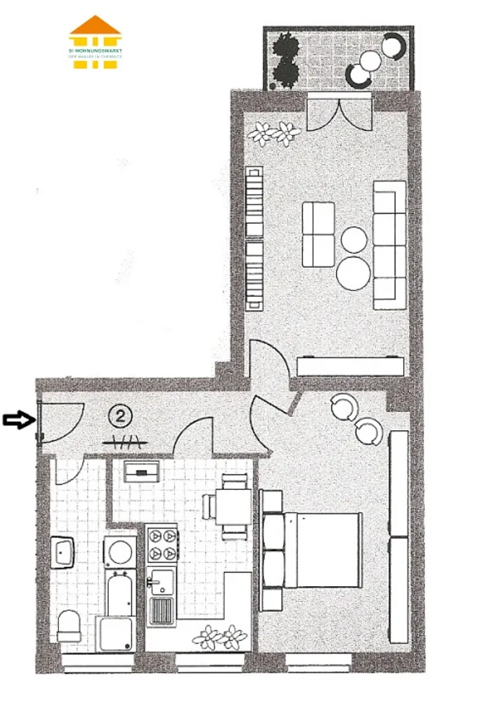 2 room apartment with 56 m² in Chemnitz – Photo 3