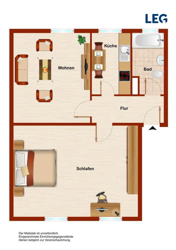 2 Zimmer Wohnung mit 50 m² in Hamm – Bild 2