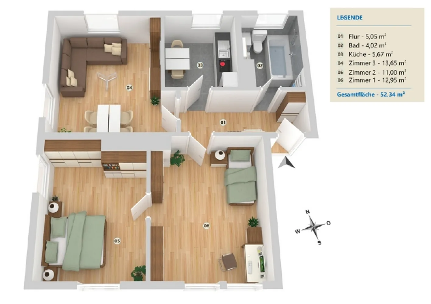 3 Zimmer Wohnung mit 55 m² in Minden – Bild 10