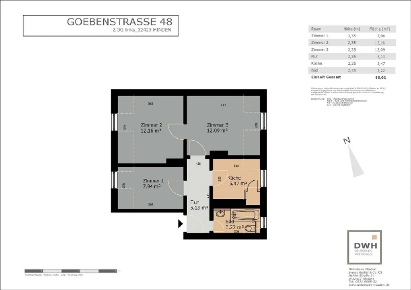 3 room apartment with 46 m² in Minden – Photo 4