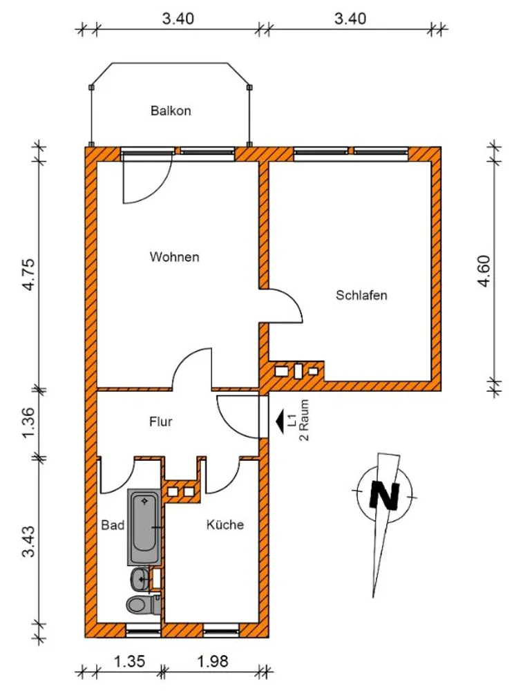 2 Zimmer Wohnung mit 50 m² in Magdeburg – Bild 5