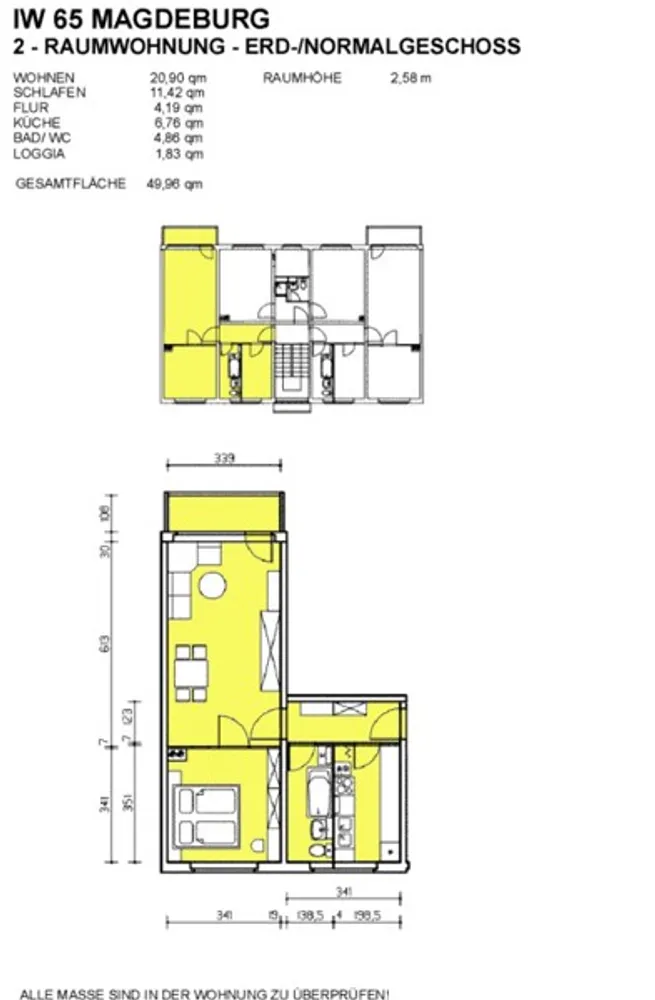 2 Zimmer Wohnung mit 48 m² in Dresden – Bild 2