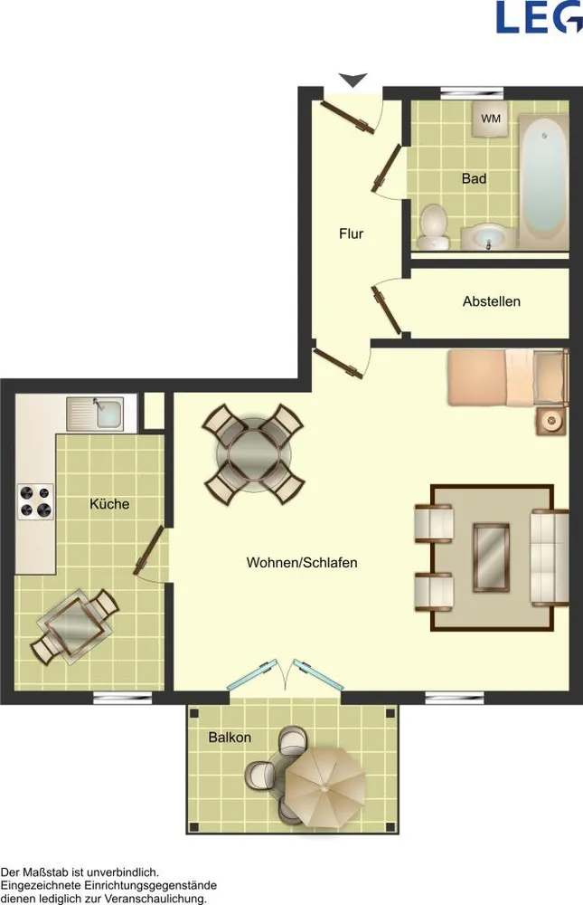1 Zimmer Wohnung mit 40 m² in Aachen – Bild 2