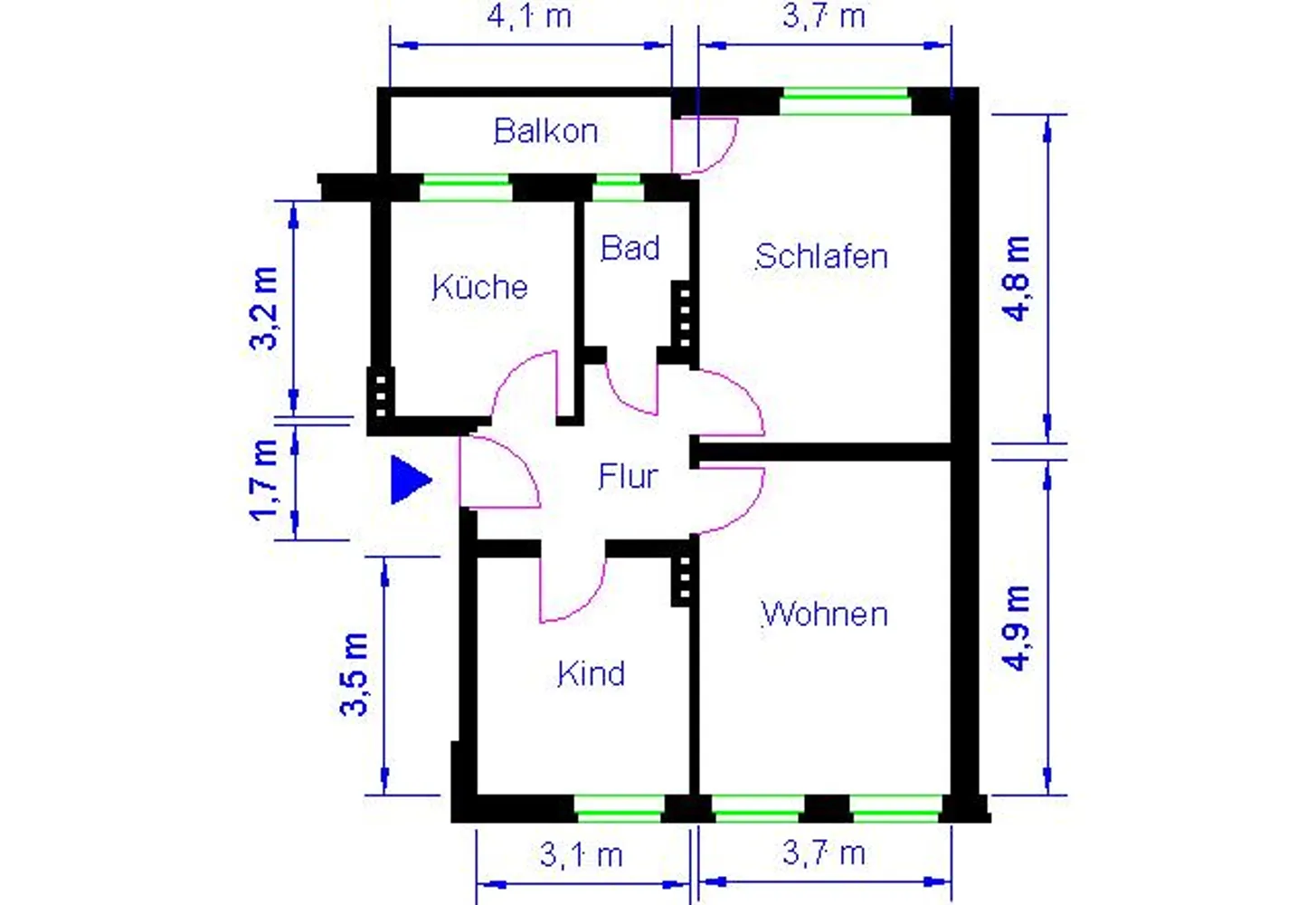 3 Zimmer Wohnung mit 66 m² in Magdeburg – Bild 3
