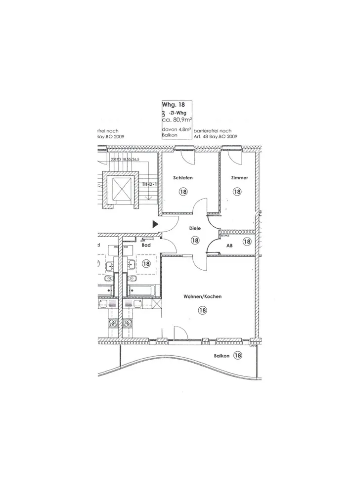 3 Zimmer Wohnung mit 81 m² in München – Bild 2