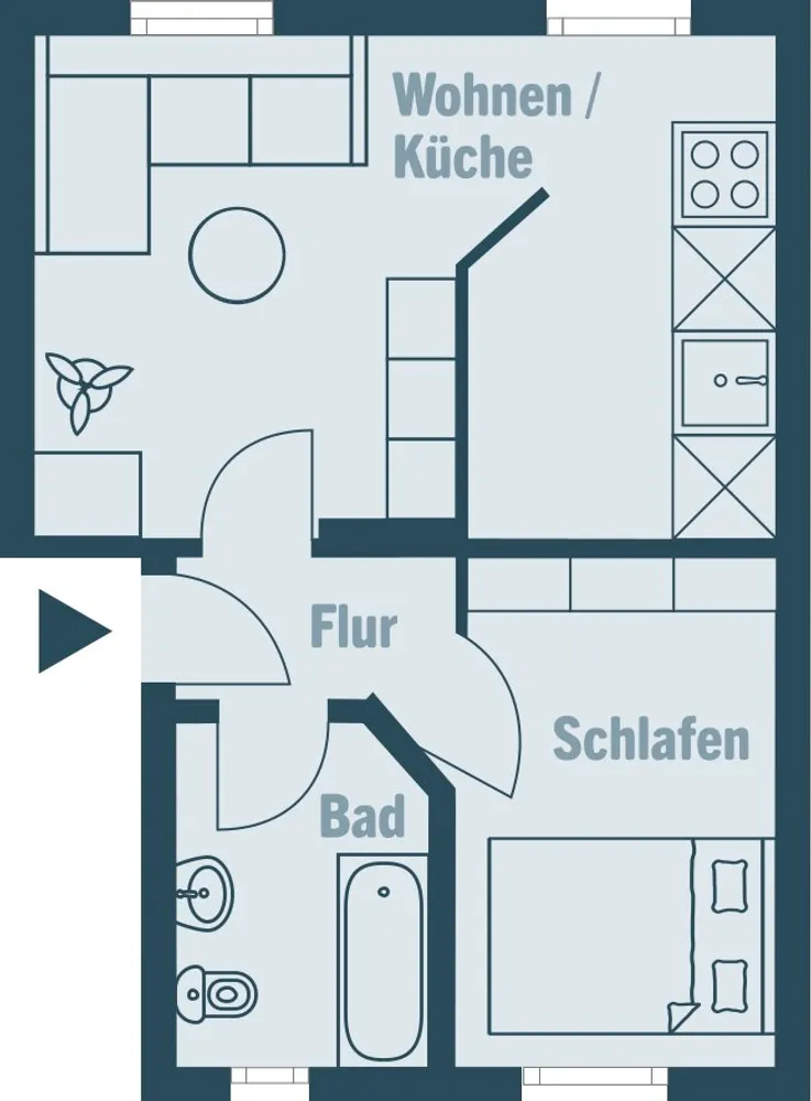 2 room apartment with 43 m² in Magdeburg – Photo 9